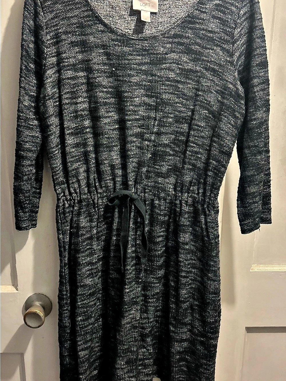LOFT Black Long Sleeve Midi Dress Size Medium